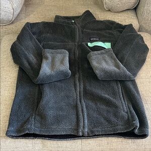 Patagonia Retool Snap Gray Fleece Jacket with Mint Pocket